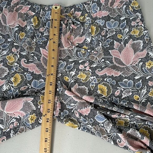 Loft Pull on Pants Size XL Floral Straigth Leg Pockets - Picture 8 of 11